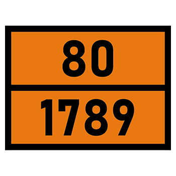 Табличка «Опасный груз 80-1789», Соляная кислота